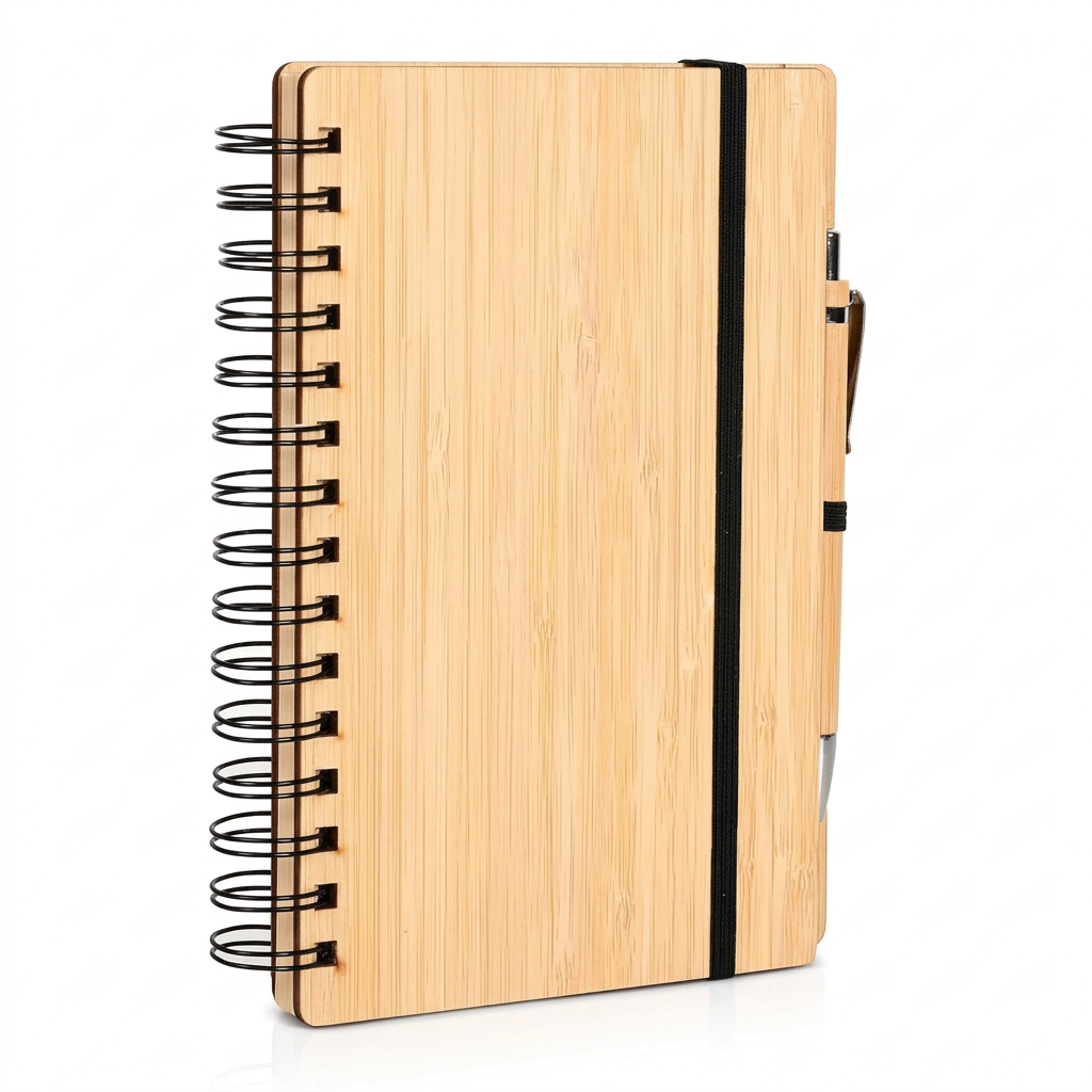 Premium Bamboo Diary without Bleach Pages | Sustainable Bamboo Cover Journal for Notes Planning Sketching & Daily Writing